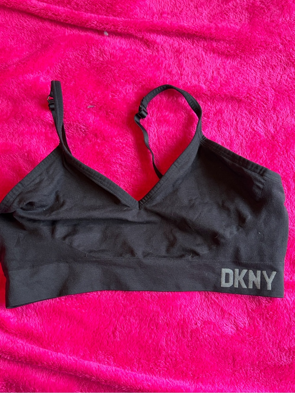 DKNY Black Seamless V-Neck Bralette